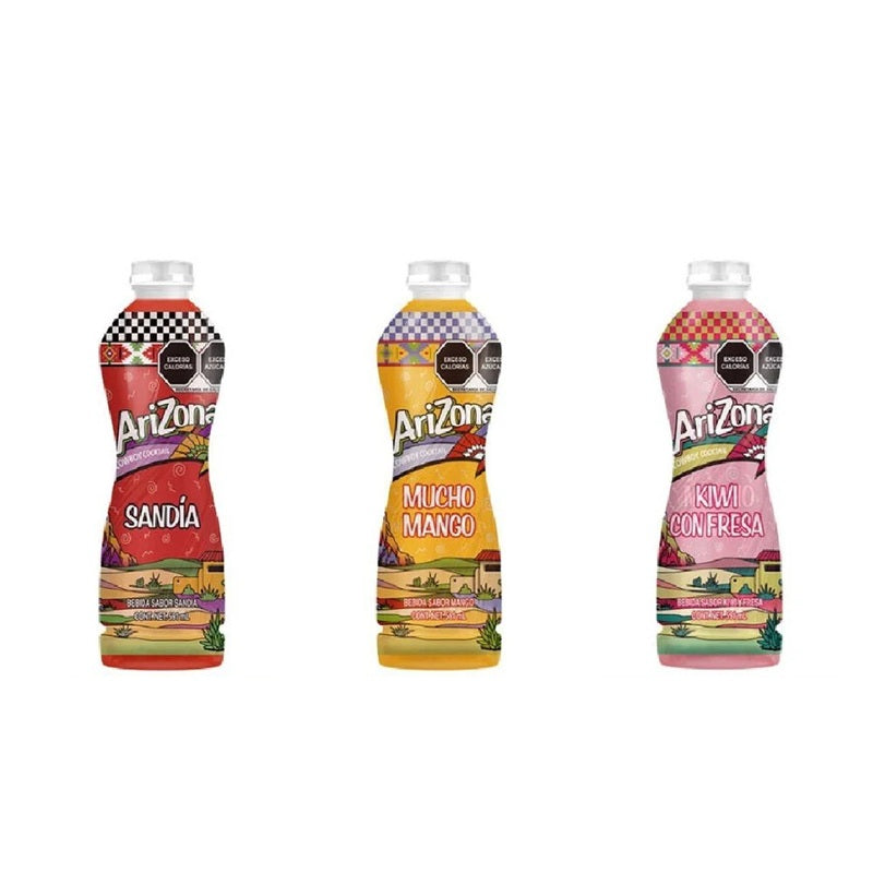 Bebida Arizona Surtido - Pack x12 Botellas de 591ml - Sabores Variados - Té y Jugos Naturales