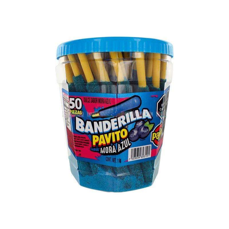 Banderillas Pavito Sabor Mora Azul (50 Piezas) | Dulce Acidito | Paletas Mexicanas Coloridas