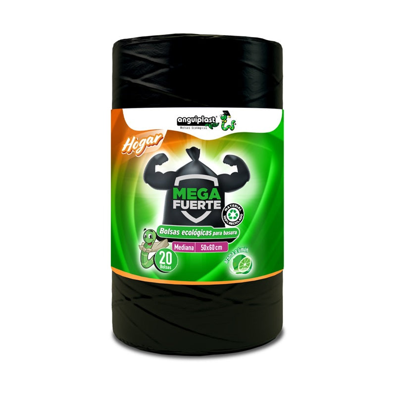 Anguiplast Bolsa de Basura Negra Hogar 50 x 60 cm 20 pzas | Bolsas para basura