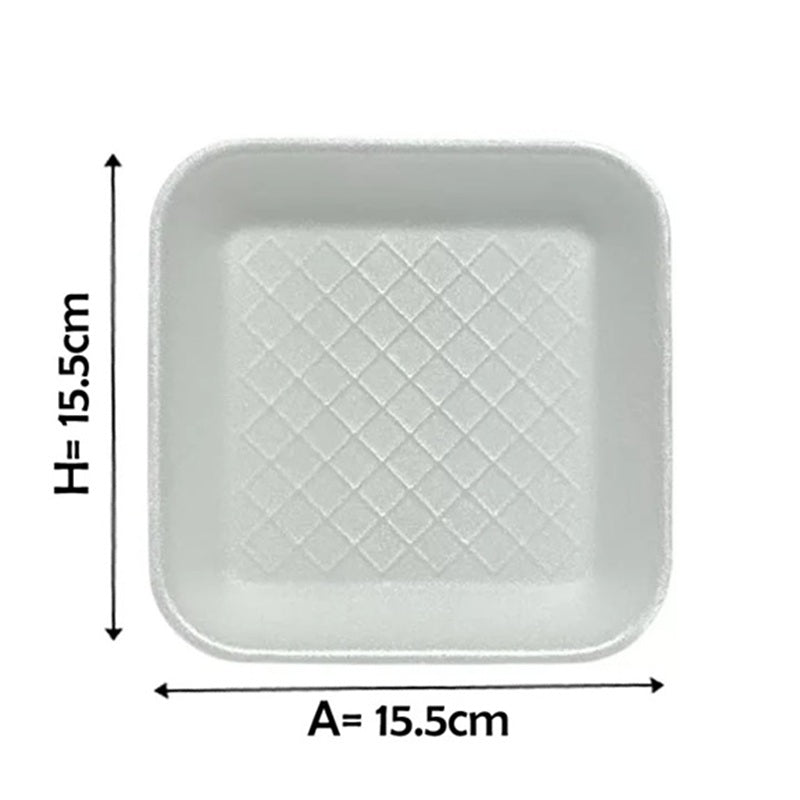 Charola Térmica 066 Nevado - Pack 50 pzas | Blanca, Apilable y Resistente | Ideal para Comida Rápida