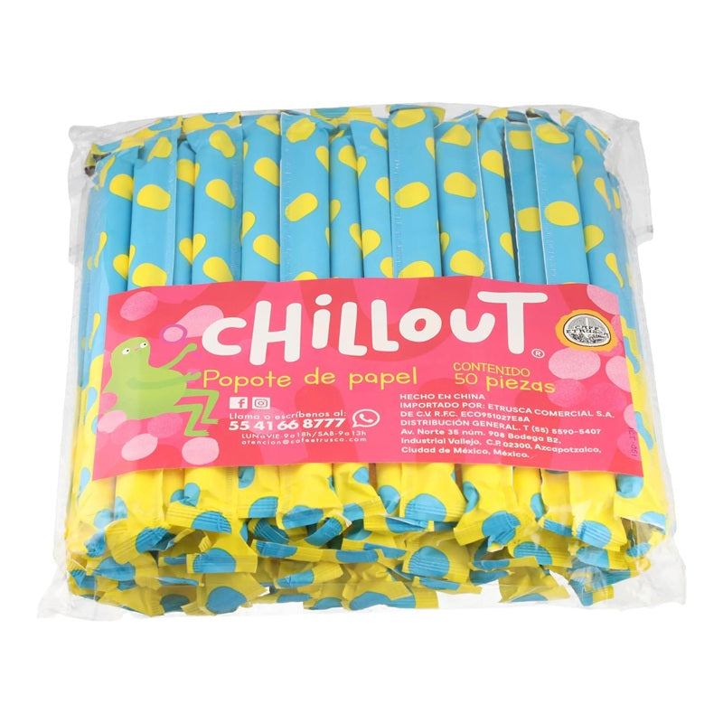 Popotes de Papel Chillout - Pack 50 pz - Ecológicos y Biodegradables para Bebidas Frías y Calientes