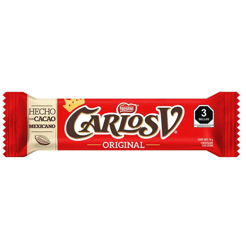 Chocolate Carlos V Original 16 Piezas | Tabletas de Chocolate con Leche Nestlé