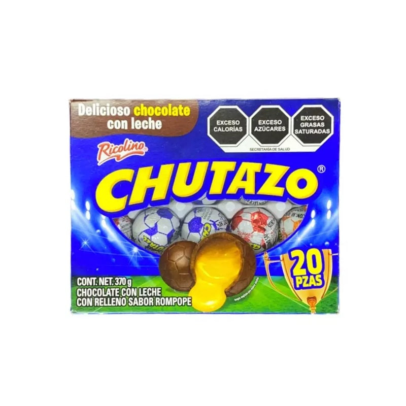 Chutazo Ricolino - Chocolate con Leche y Relleno de Rompope (20 Piezas) | Dulce Tradicional Mexicano