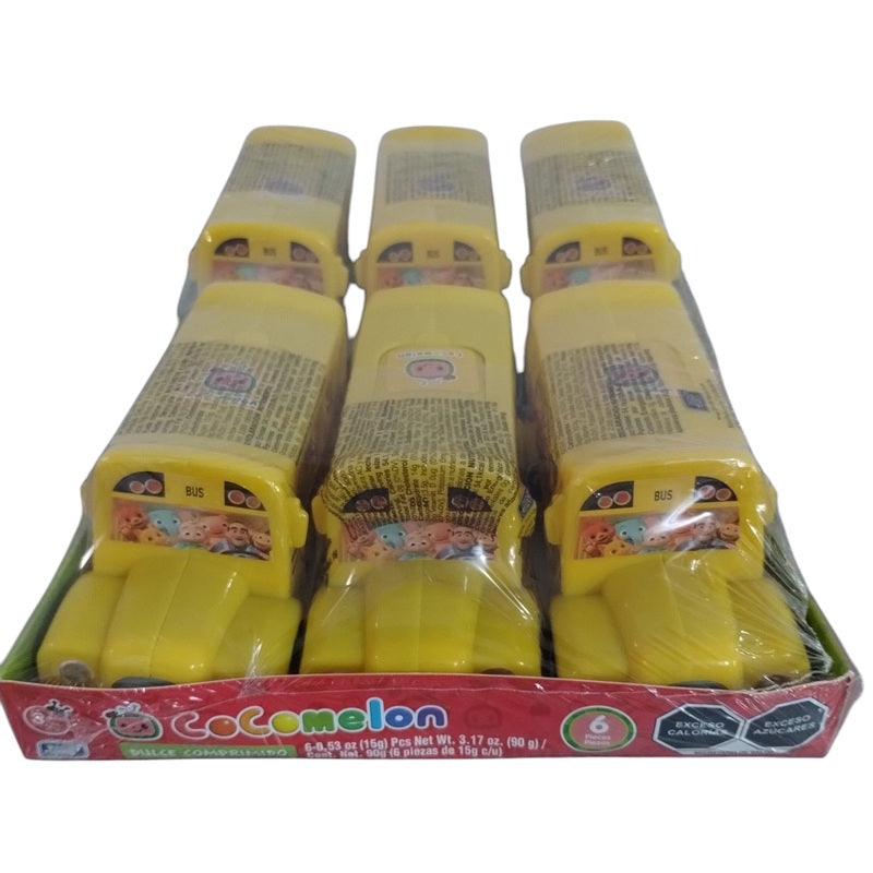 Contenedor Autobús Cocomelon con Dulce Comprimido 6 Piezas | Ideal para Fiestas Infantiles