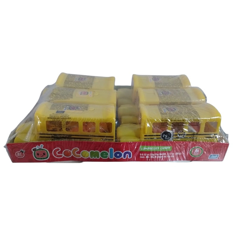 Contenedor Autobús Cocomelon con Dulce Comprimido 6 Piezas | Ideal para Fiestas Infantiles