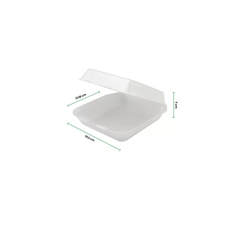 Charola Térmica Blanca 7x7" Liso - Marca Nevado - 100 Piezas - Ideal para Alimentos