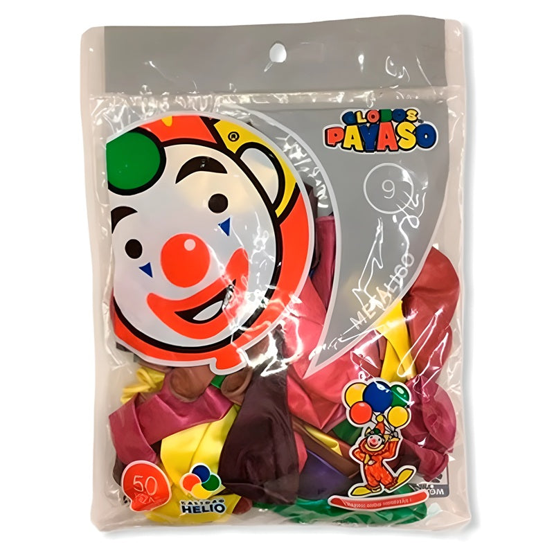 Globo Payaso Metálico #9 - Colores Surtidos - Brillante y Festivo para Piñatas y Cumpleaños
