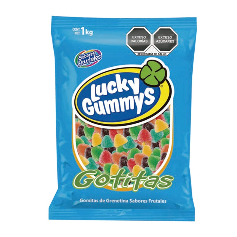 Gotitas Lucky Gummys - Gomitas de Grenetina Sabores Frutales (1 Kg) | ¡Suaves y Jugosas!