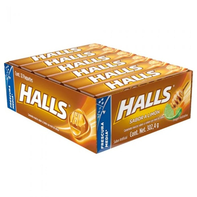 Halls Miel y Limón - Paquete con 12 Piezas | Sensación refrescante