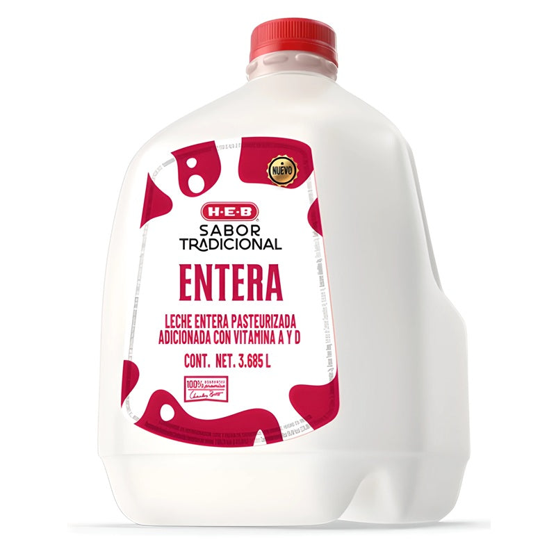 Leche Entera HEB - Galón (3.785 L) - Fresca y Nutritiva - Ideal para Familias