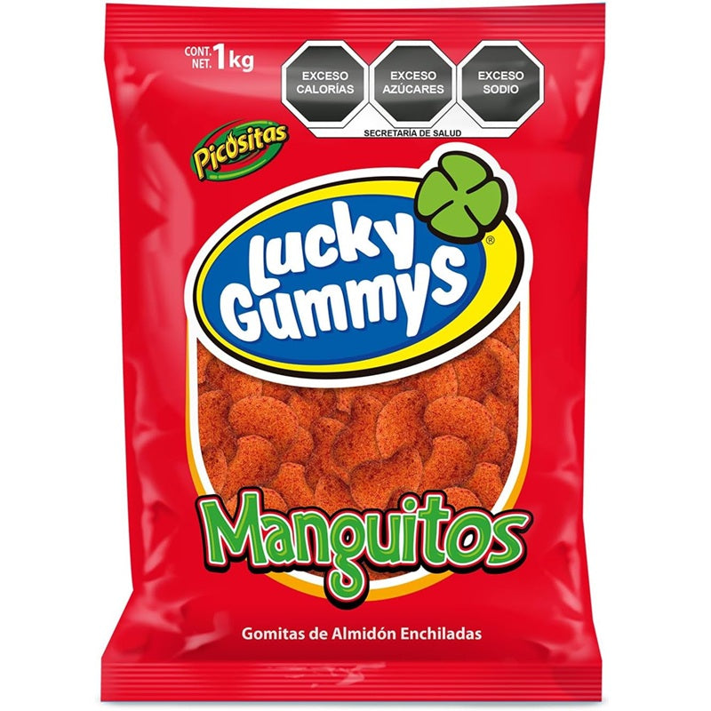 Lucky Gummys Manguitos - Gomitas Enchiladas (1 Kg) | Sabores Frutales | Suaves, Aciditas y Picositas