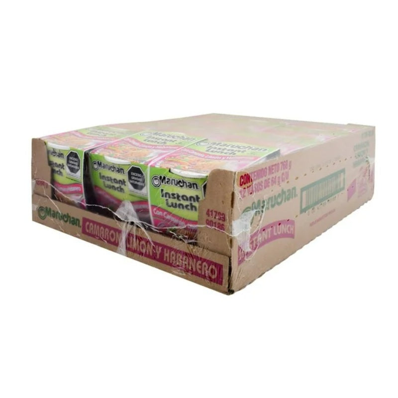 Sopa Instantánea Maruchan Camarón Habanero 64g | 12 Pack | Sabor Picante Intenso