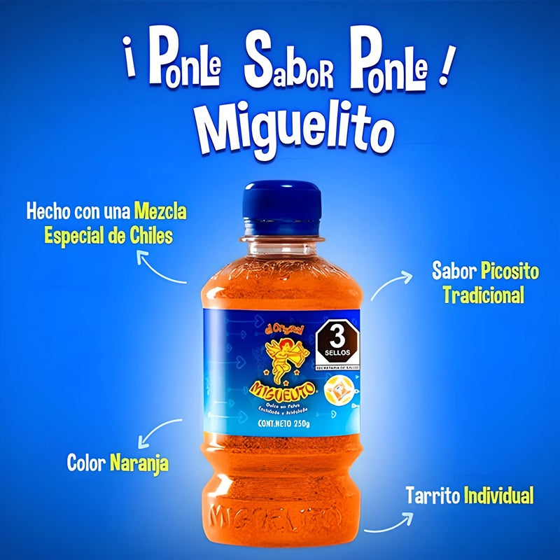 Miguelito Original 250 g | Dulce en Polvo Enchilado y Acidulado Tradicional
