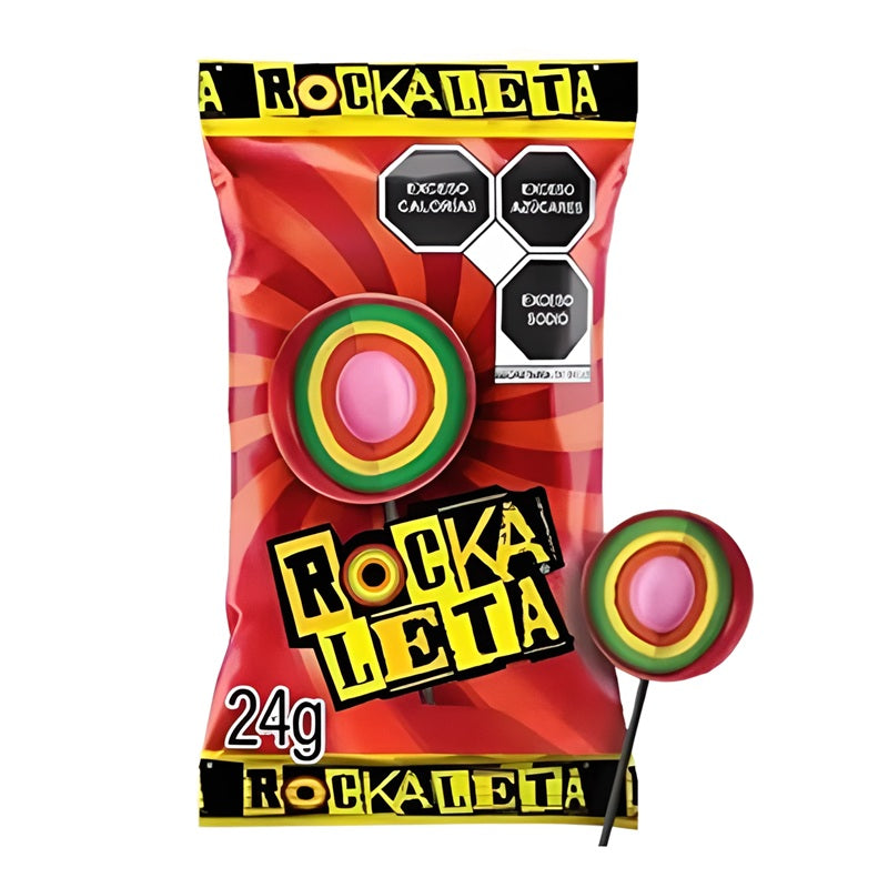 Paleta Rockaleta 18 Piezas Sonrics | Dulce con Chicle y Sabor Picante