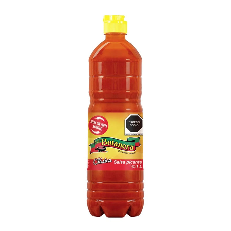 Salsa La Botanera 1 Litro - Salsa Picante Clásica - Ideal para Botanas, Carnes y Antojitos