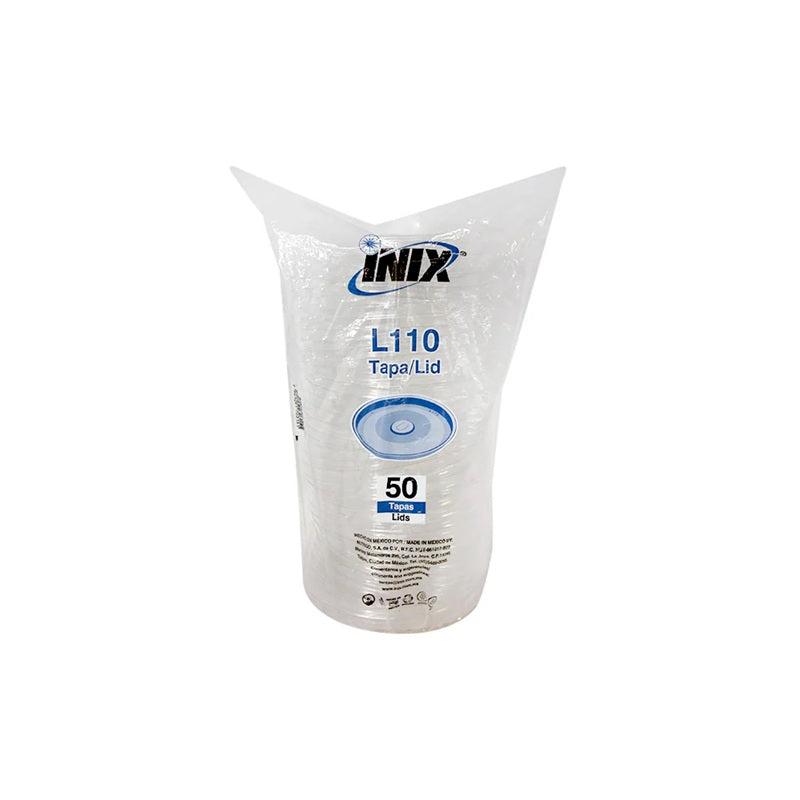 Tapa Plástica Inix L110 Perforada - Pack 50 pz para Vaso Inix 32 oz