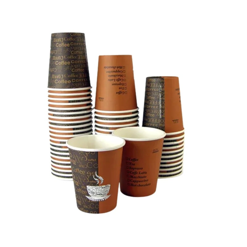 Vasos de Papel Café 12 oz Inix | Paquete 50 Piezas Desechables Ecológicos