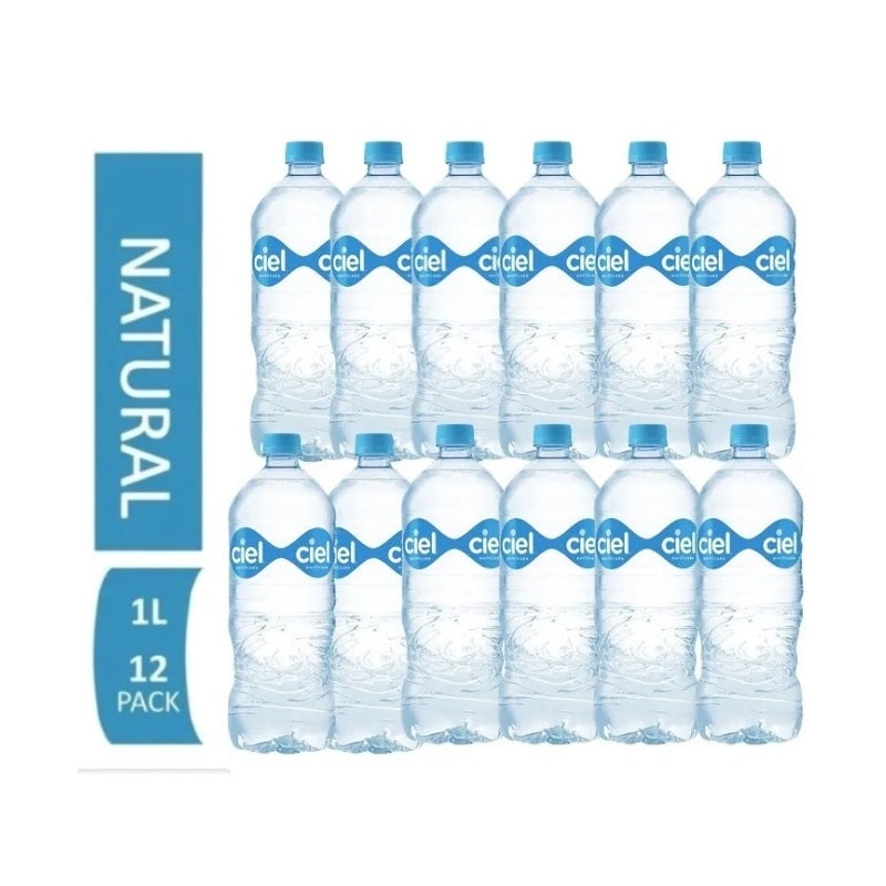 Agua Ciel Purificada - Pack x12 Botellas 1L - Agua Embotellada para Hogar u Oficina