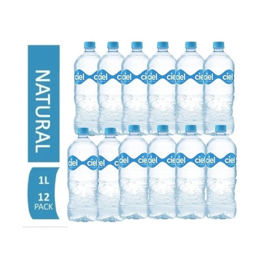Agua Ciel Purificada - Pack x12 Botellas 1L - Agua Embotellada para Hogar u Oficina