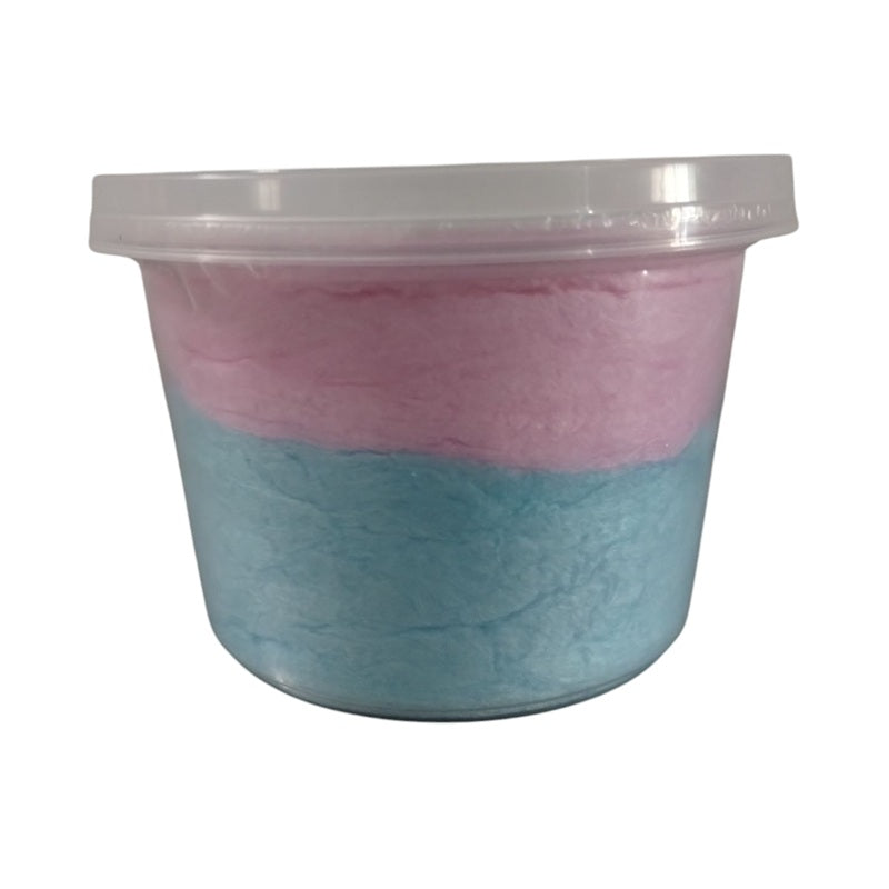 Algodón de Azúcar Bicolor 60g | Sabores Fresa & Azul | Envase Plástico 16 oz (1 unidad)