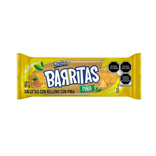 Barritas Marinela sabor piña 75 g | Galleta rellena de fruta ideal para snack o lunch