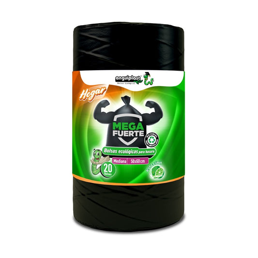 Anguiplast Bolsa de Basura Negra Hogar 50 x 60 cm 20 pzas | Bolsas para basura