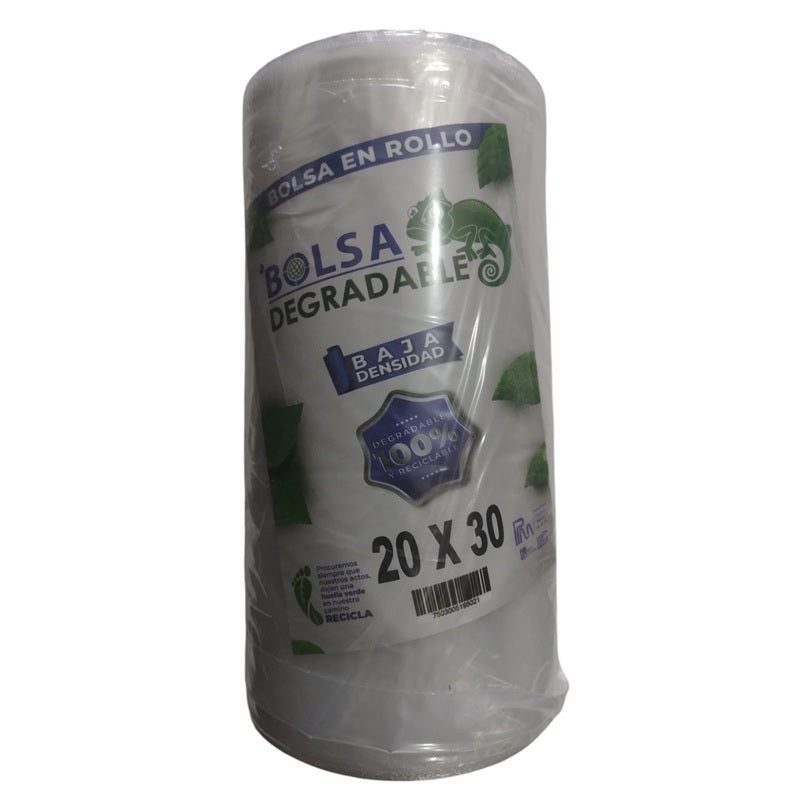 Bolsa en Rollo Biodegradable 20x30 cm Baja Densidad IPM – Empaque Ecológico