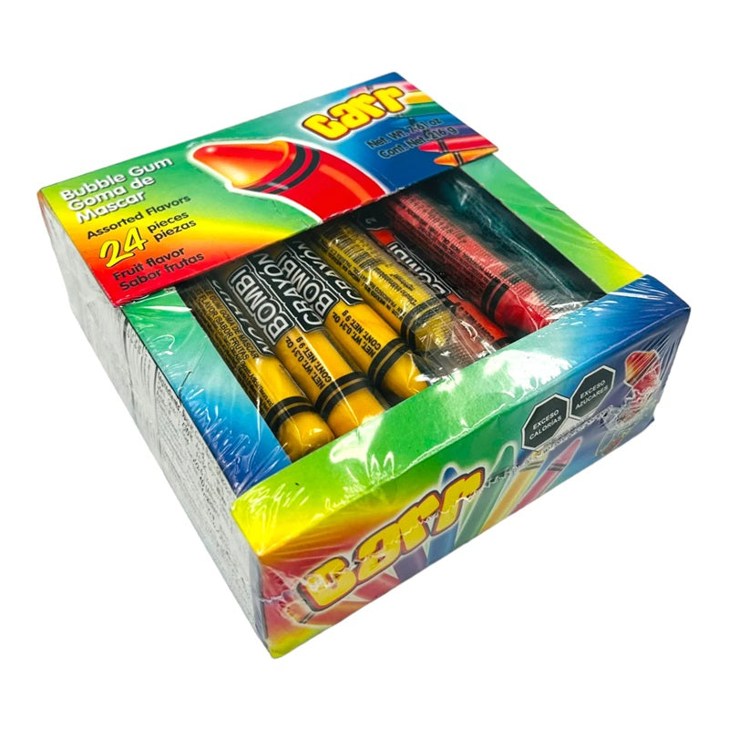 Bombi Crayon - Goma de Mascar Surtida (24 Piezas) | Diversión y Sabor para Niños
