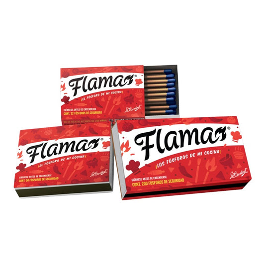 Cerillos Flama - Caja con 200 Piezas | Encendedores de Madera | Seguros y Confiables