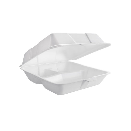 Charola Térmica Blanca 7x7 con División - Marca Nevado | 1 pz o Pack x100 | Ideal para Comidas Separadas