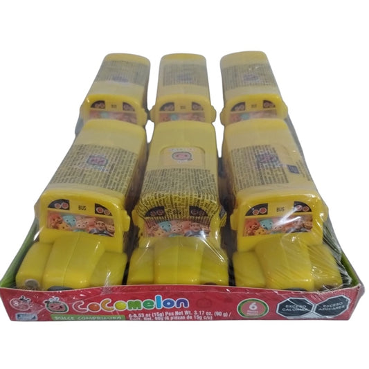 Contenedor Autobús Cocomelon con Dulce Comprimido 6 Piezas | Ideal para Fiestas Infantiles