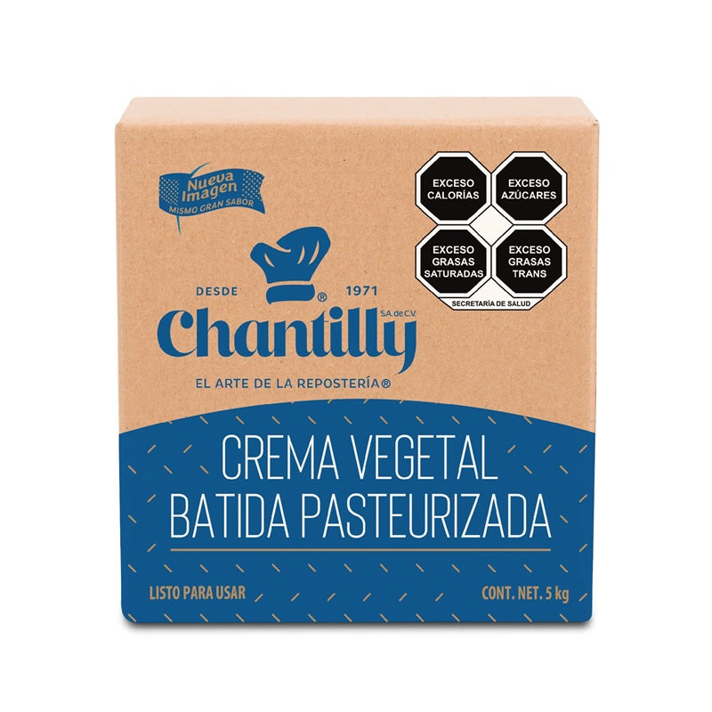 Crema Vegetal Batida Chantilly 5 kg - Ideal para Repostería - Vegana y Sin Lactosa