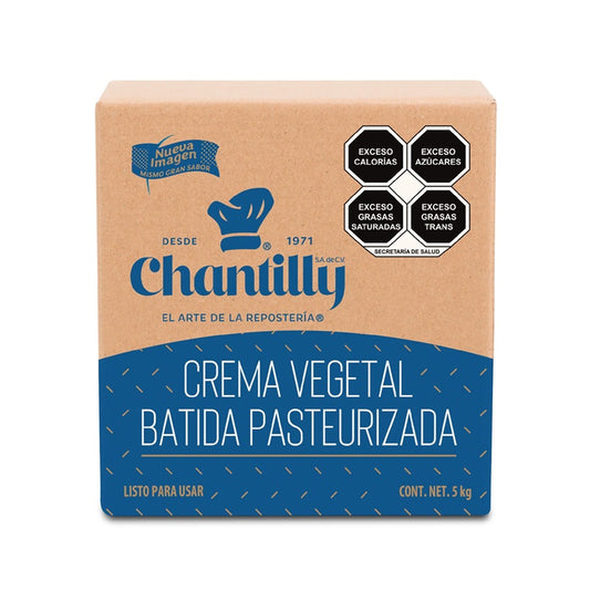 Crema Vegetal Batida Chantilly 5 kg - Ideal para Repostería - Vegana y Sin Lactosa