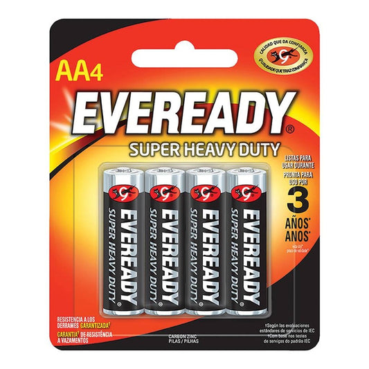 Pilas AA Eveready Super Heavy Duty - Energía Duradera para Todos tus Dispositivos