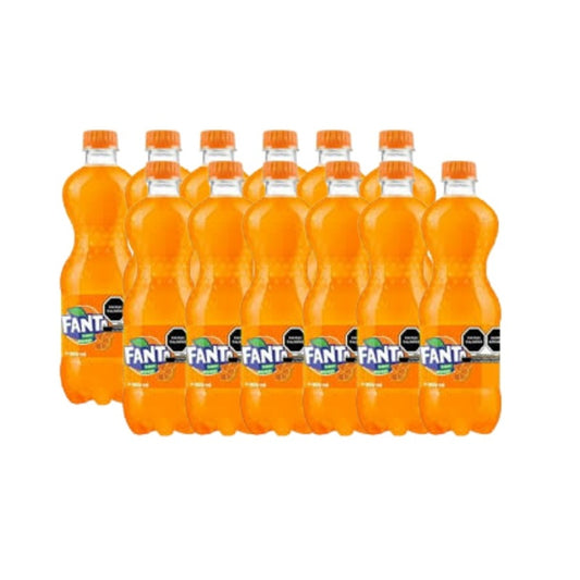 Fanta Naranja - Pack x12 Botellas 600ml - Sabor Cítrico Refrescante