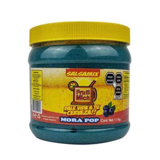 Salsa para Escarchar Micheladas Fruti Mich 1.1kg – Sabor Mora Pop