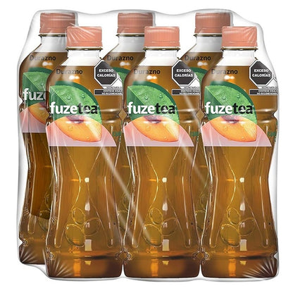 Fuze Tea Té de Durazno - Pack x6 Botellas 600ml - Bebida Refrescante sin Gas