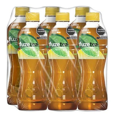 Fuze Tea Té Negro con Limón - Pack x6 Botellas 600ml - Bebida Refrescante sin Gas