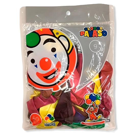 Globo Payaso Metálico #9 - Colores Surtidos - Brillante y Festivo para Piñatas y Cumpleaños