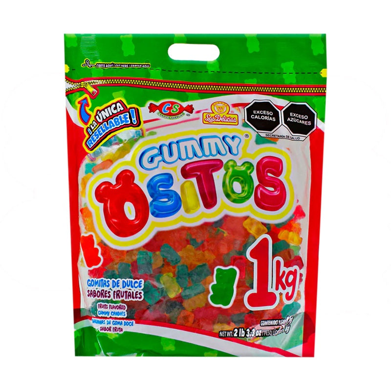 Las Delicias Gummy Ositos Sabores Frutales 1 kg | Gomitas