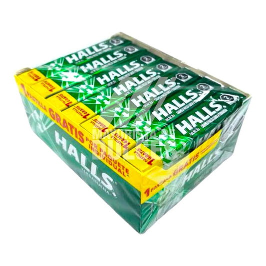 Halls Yerbabuena - Caja con 21 Pastillas | Refrescante Intenso y Alivio para Garganta
