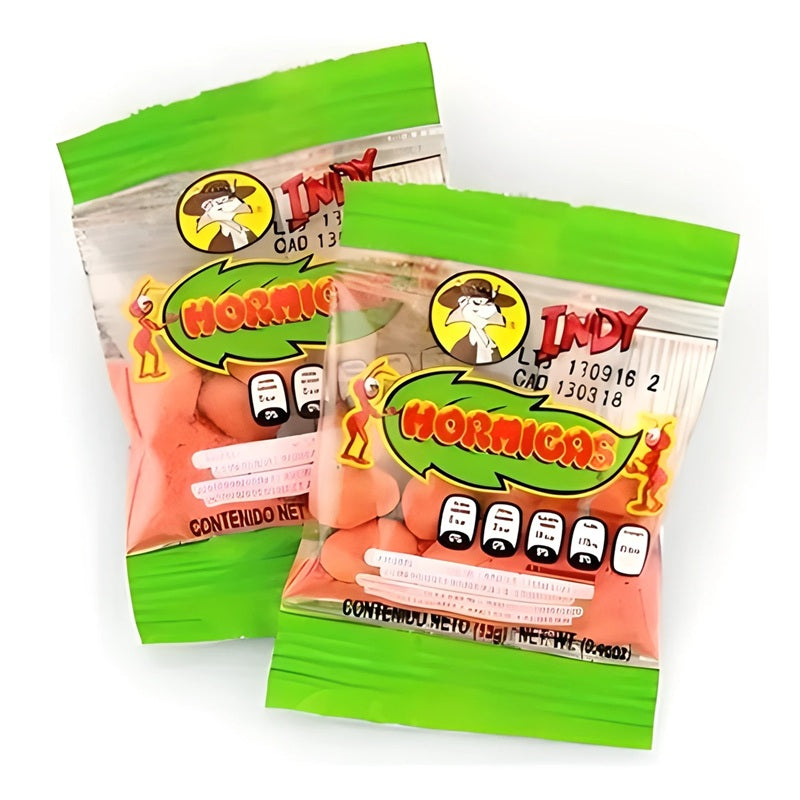 Hormigas Indy Sabor Sandía - 12 Piezas - Caramelos Confitados con Polvo Agridulce y Picosito