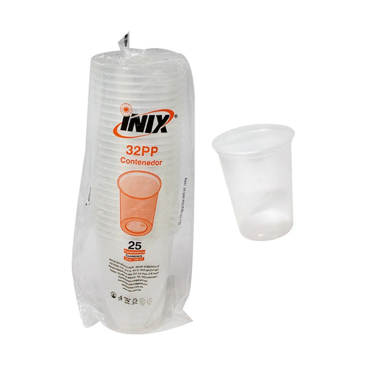 Envase Plástico 32 oz INIX 25 pzas