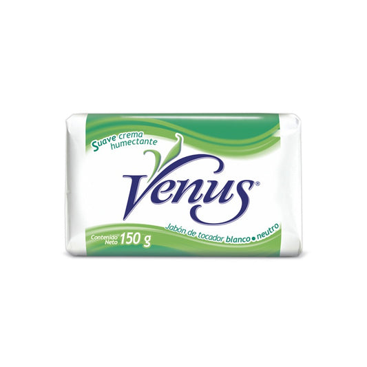 Jabón de Tocador Blanco Neutro Venus 150 g - Suavidad y Limpieza para Todo Tipo de Piel