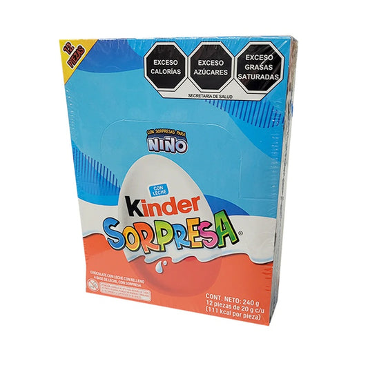 Kinder Sorpresa 12 pz - Huevos de Chocolate con Leche + Sorpresas para Niño | Juguete en Cada Huevo