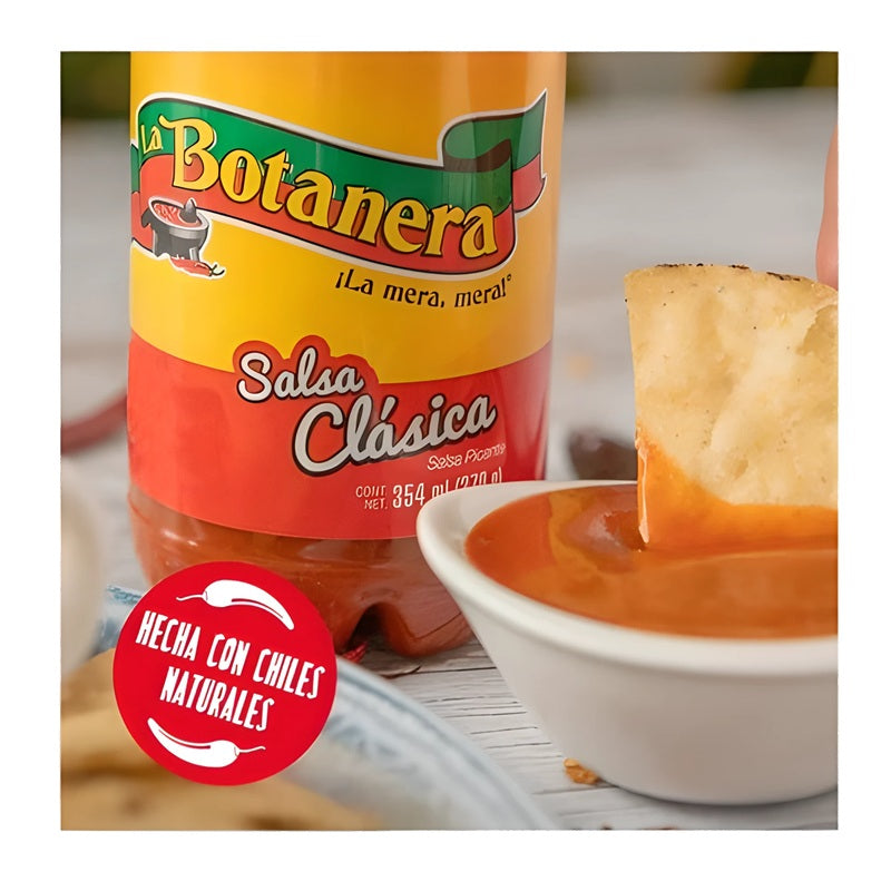 Salsa La Botanera 1 Litro - Salsa Picante Clásica - Ideal para Botanas, Carnes y Antojitos