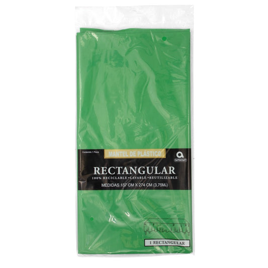 Mantel de Plástico Rectangular Amscan 137x274 cm - 100% Reciclable, Lavable y Reutilizable - Para Fiestas y Eventos