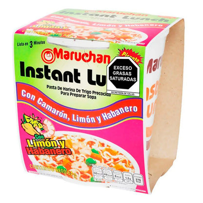 Sopa Instantánea Maruchan Camarón Habanero 64g | 12 Pack | Sabor Picante Intenso
