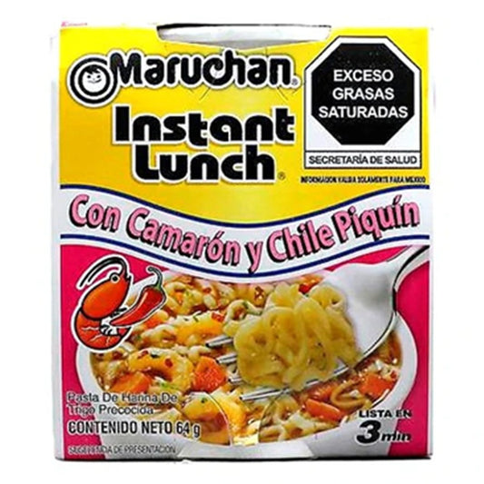 Sopa Instantánea Maruchan Camarón Piquín 64g | 12 Pack | Sabor Picante y Delicioso