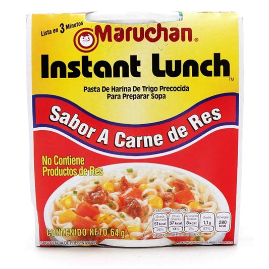 Sopa Instantánea Maruchan Res 64g | 12 Pack | Sabor Carnoso Intenso